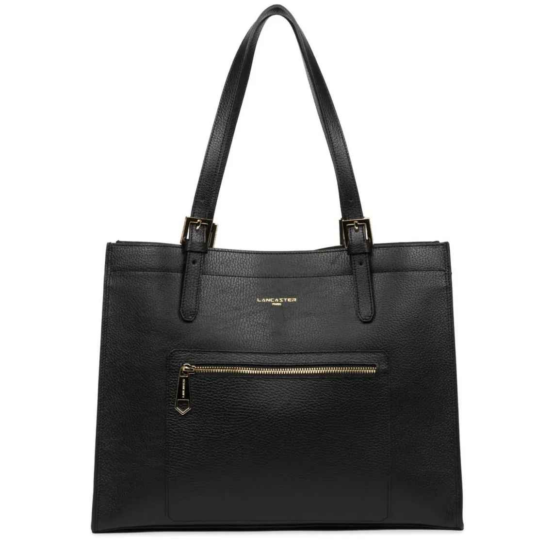 Cabas Noir Epaule Zippé Taille L FOULONNE DOUBLE - Lancaster en cuir | 3 Suisses