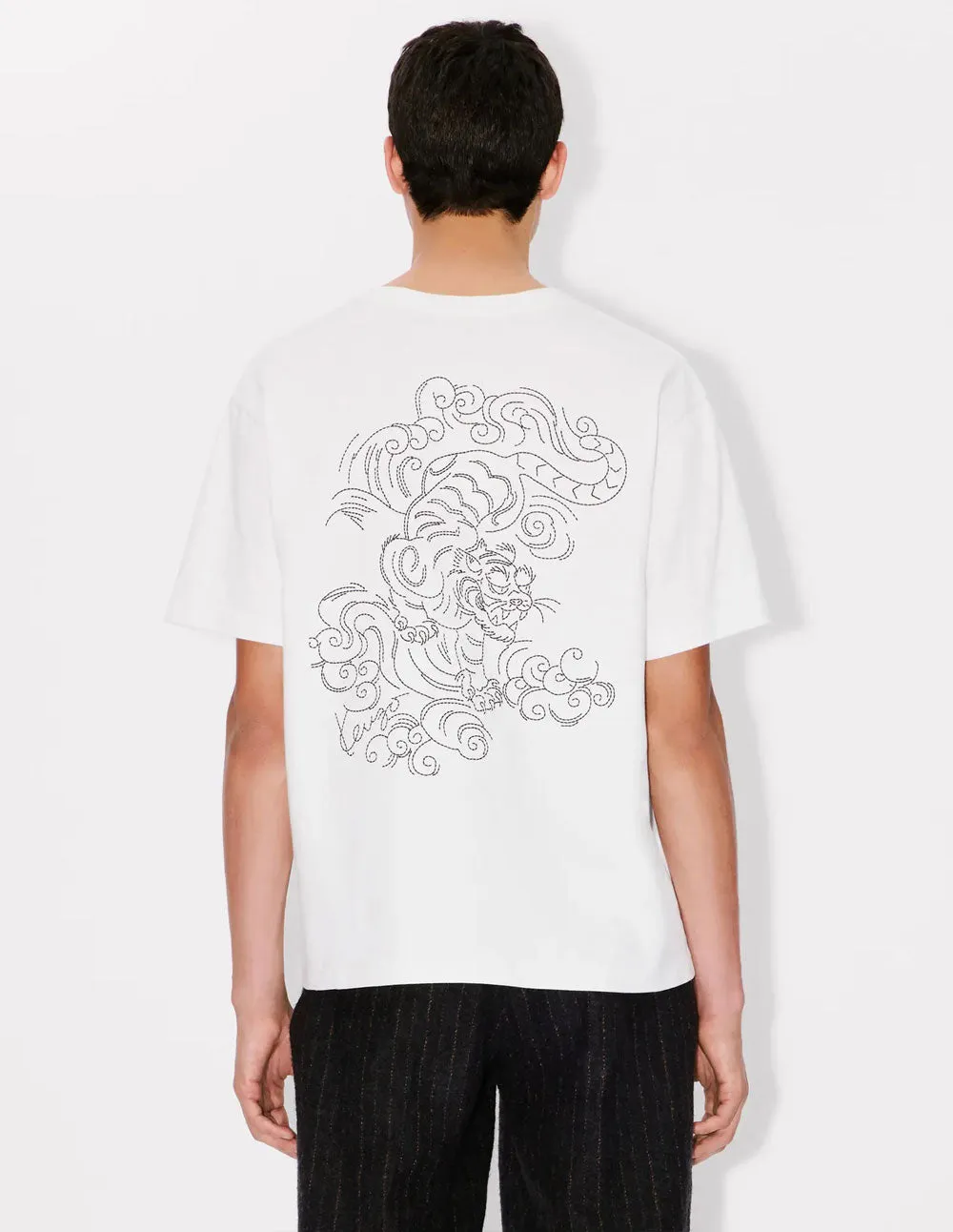 Camiseta Kenzo Oversized Kenzo Star Tiger Blanca Hombre