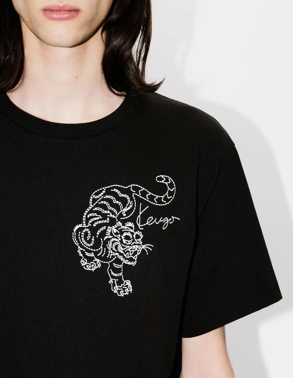 Camiseta Kenzo Oversized Kenzo Star Tiger Negra Hombre