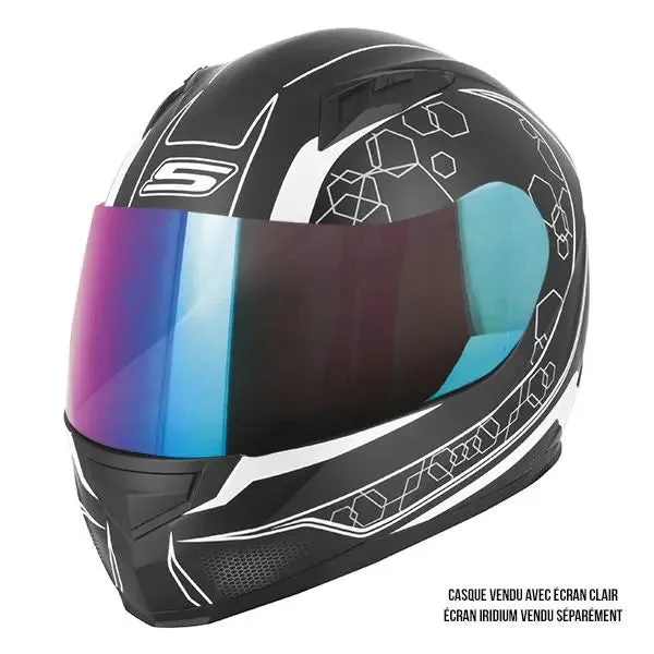 Casque de Moto Noir et Blanc Femme - S448 GRAPHIC