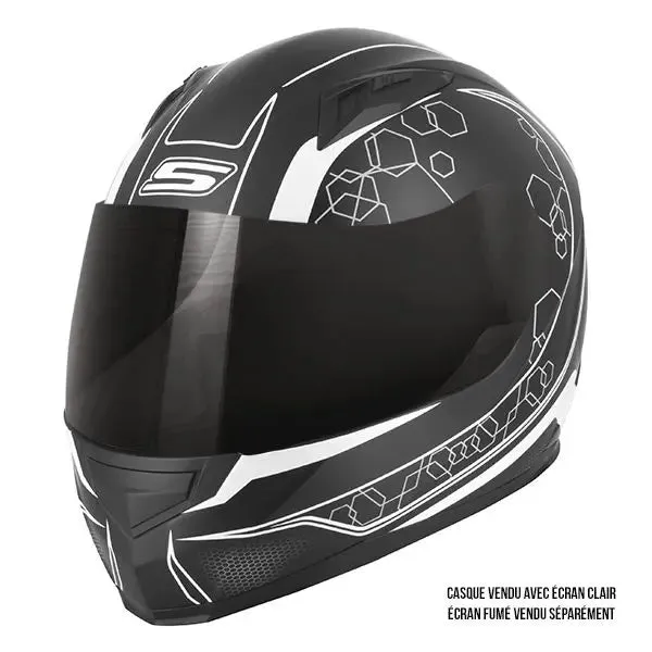 Casque de Moto Noir et Blanc Femme - S448 GRAPHIC