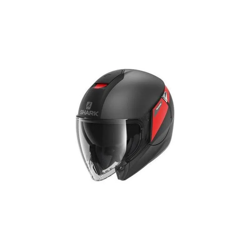 CASQUE SHARK CITY CRUISER KARONN NOIR MAT ANTHRACITE ROUGE