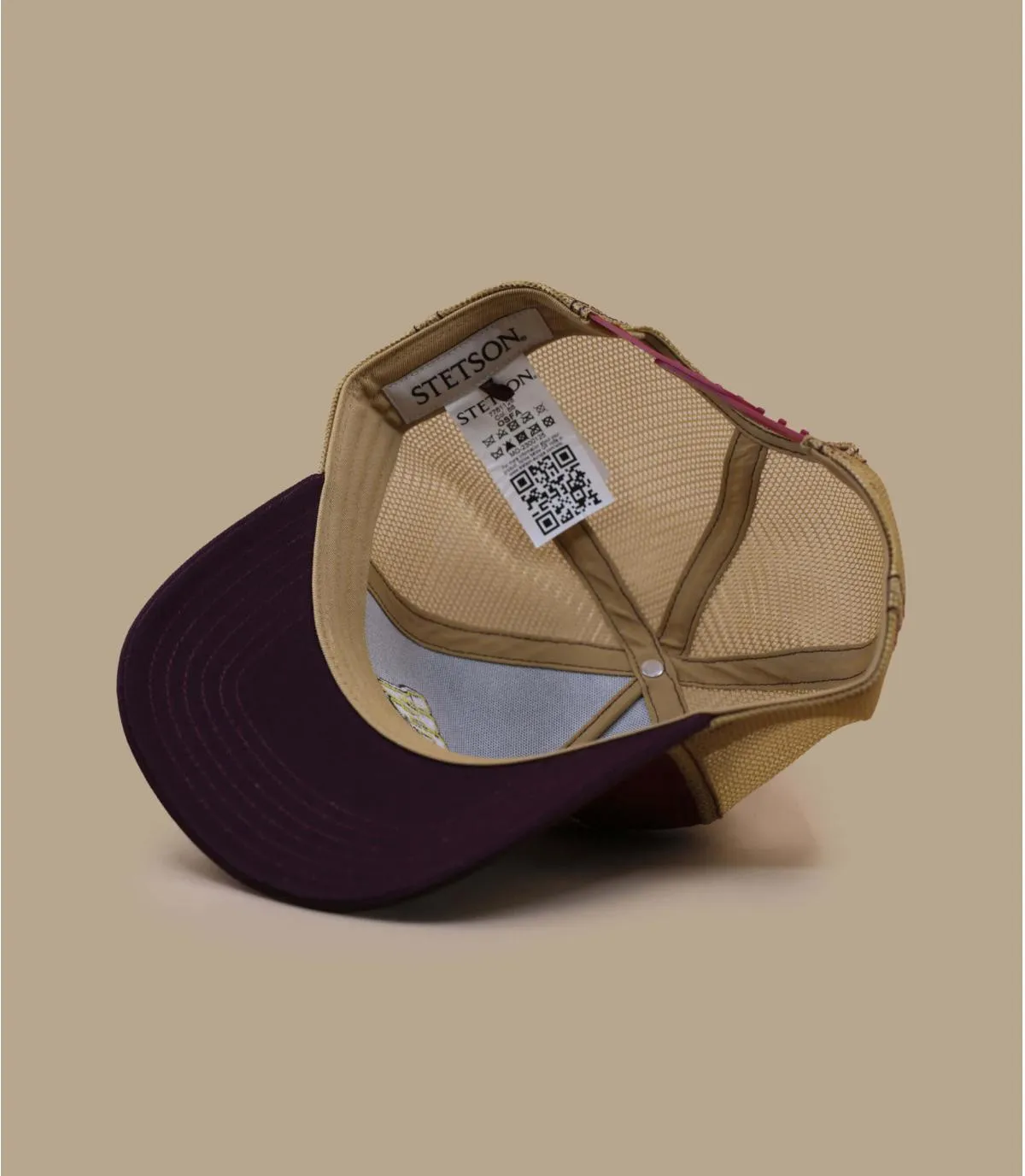 Casquette trucker bordeaux jaune aigle - Trucker Cap Eagle Head Stetson : Headict