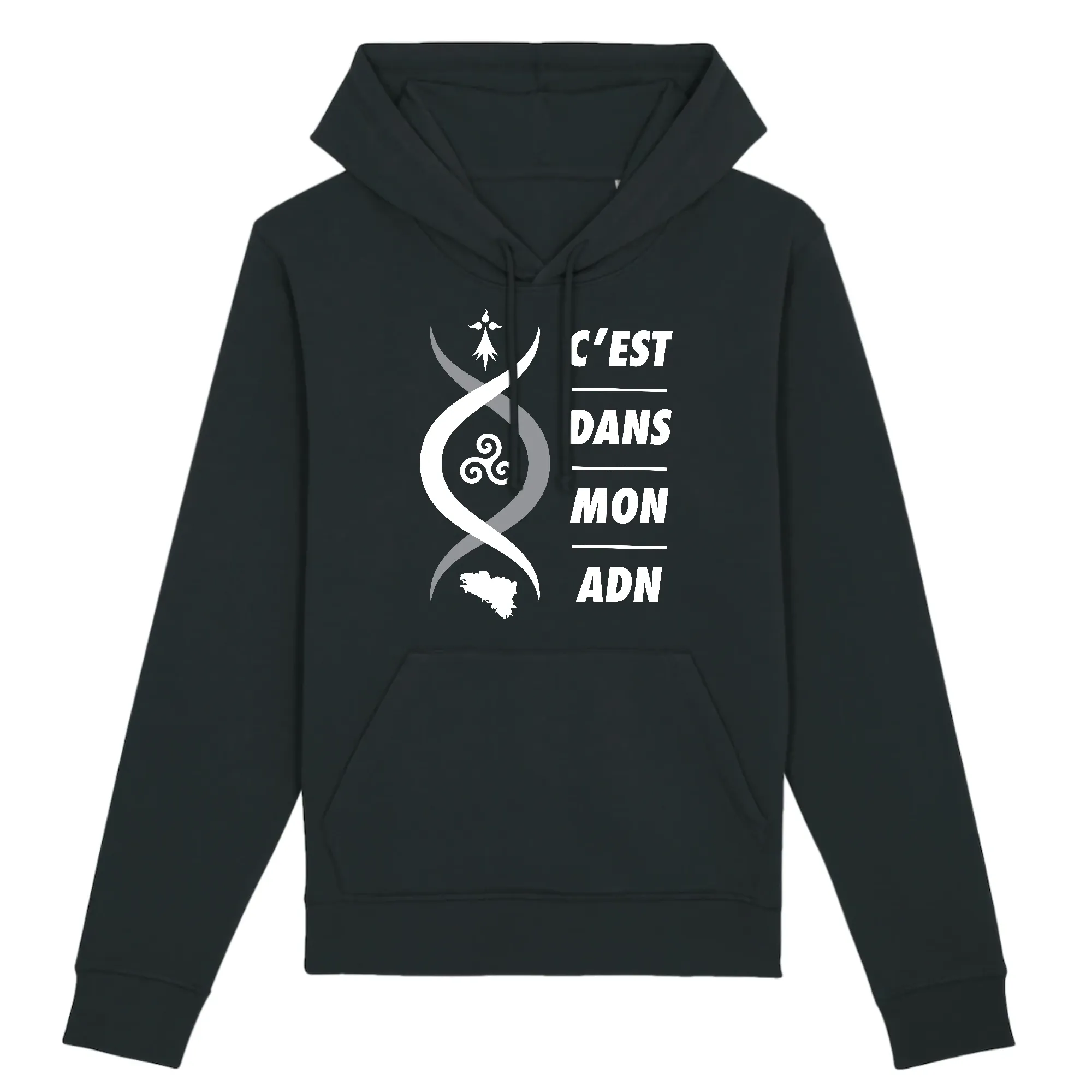 C`est dans mon ADN - Bretagne - Sweatshirt à capuche coton bio - impression FR