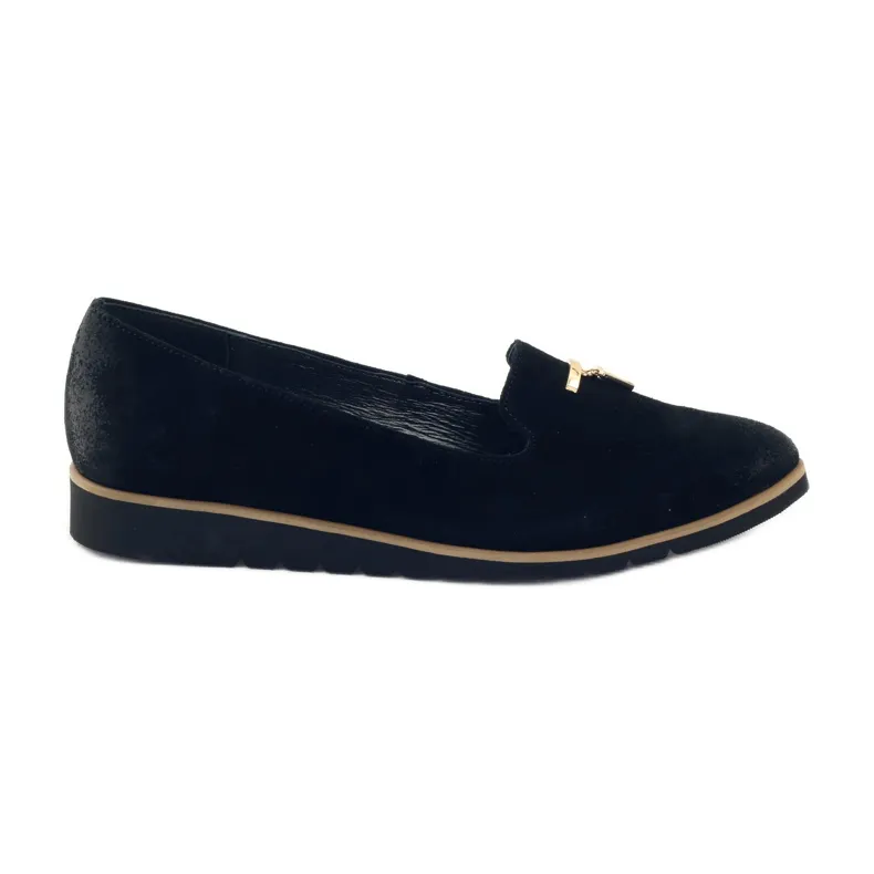 Chaussures avec ornement en or Angello 1346 le noir