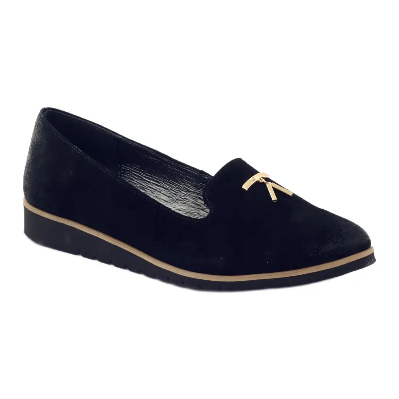 Chaussures avec ornement en or Angello 1346 le noir