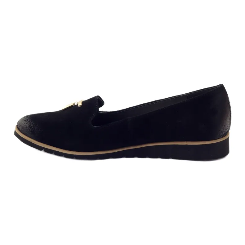 Chaussures avec ornement en or Angello 1346 le noir