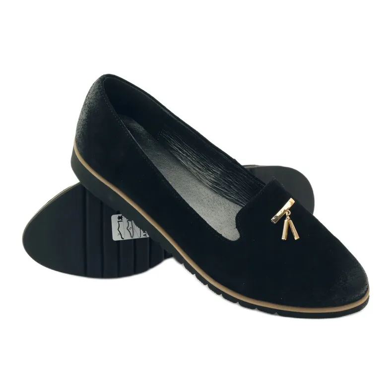 Chaussures avec ornement en or Angello 1346 le noir