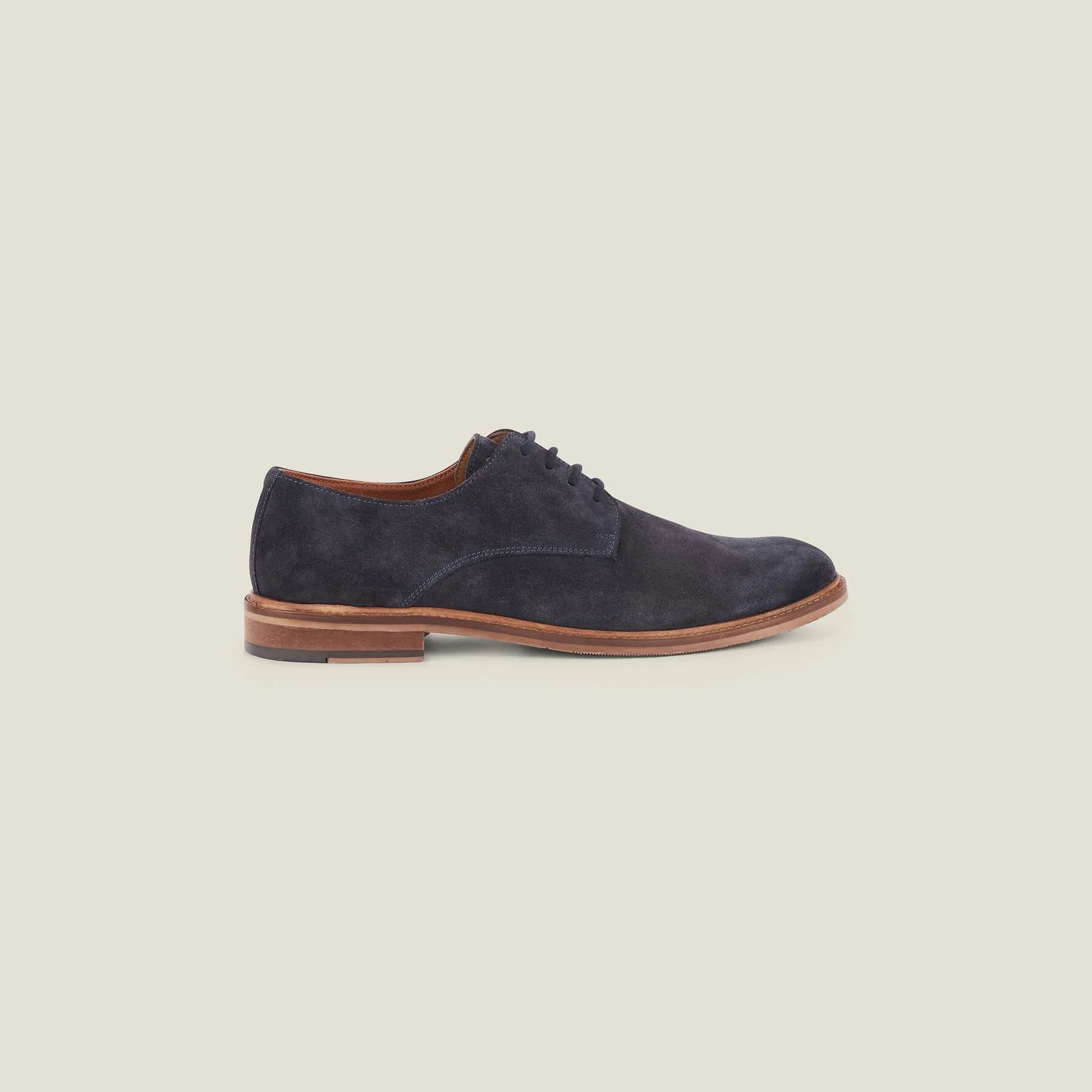 Chaussures derby en croûte de cuir suédé Bleu foncé | Jules