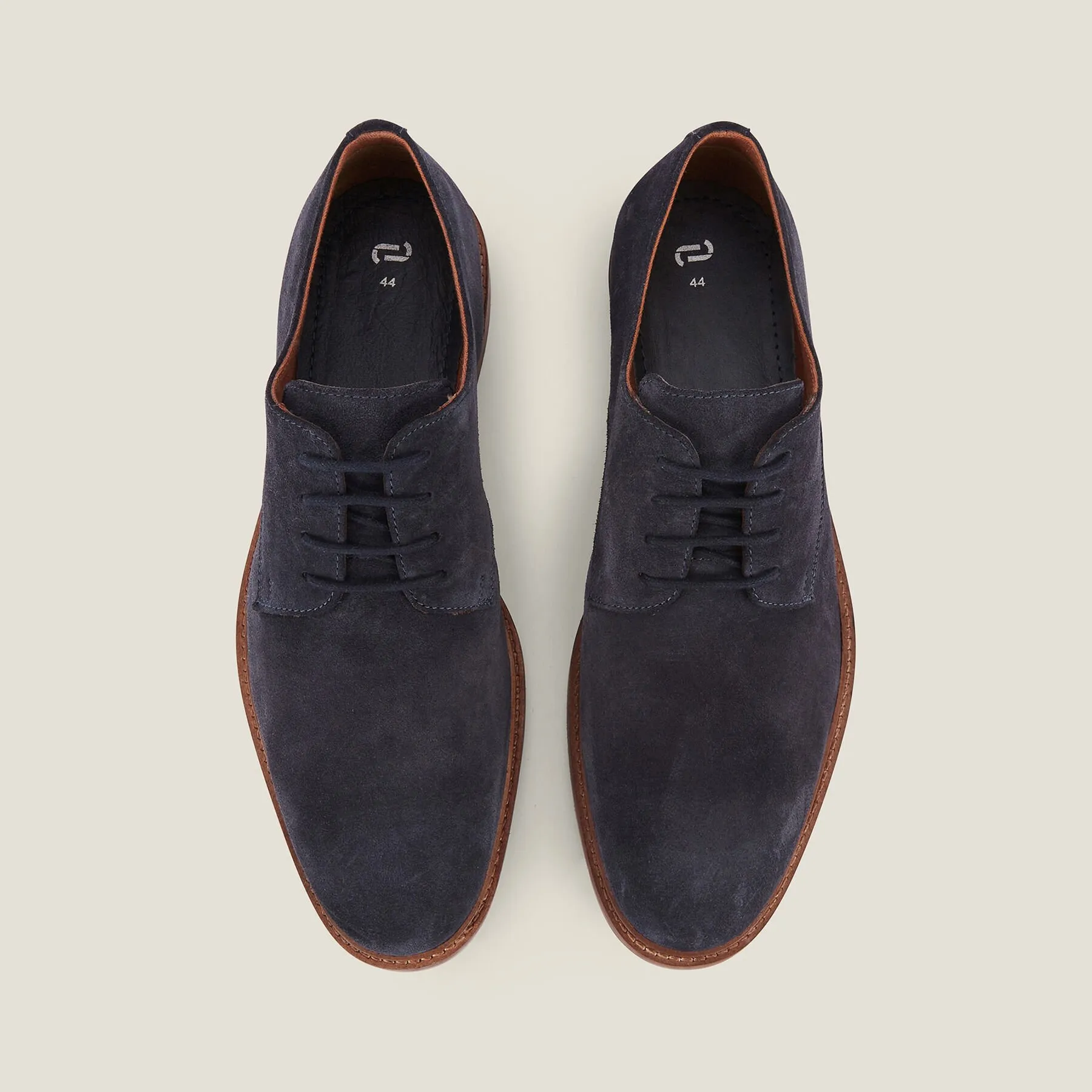 Chaussures derby en croûte de cuir suédé Bleu foncé | Jules