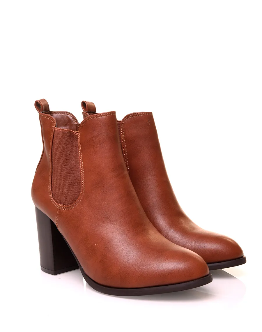 Chelsea Boots camel à talon