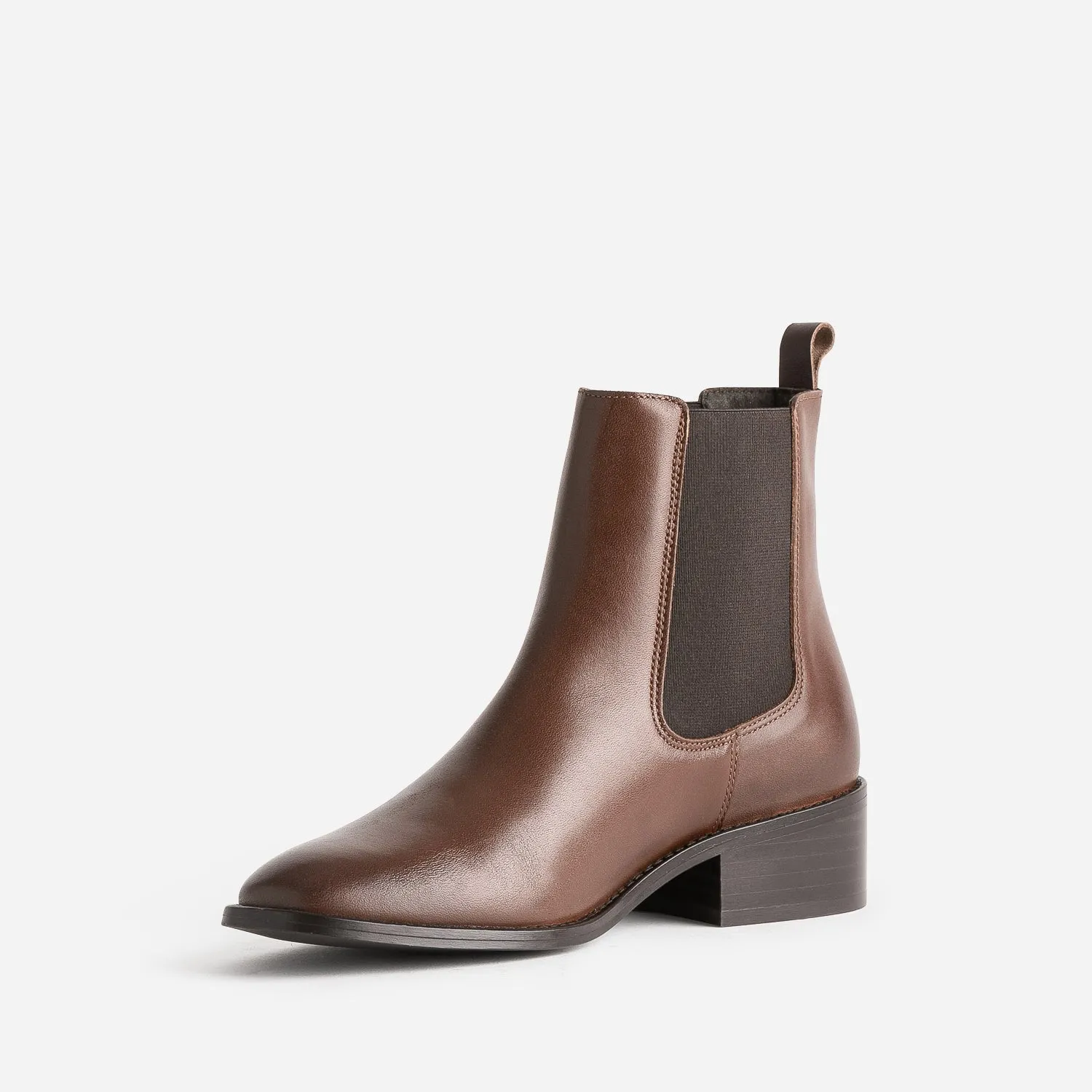 Chelsea boots cognac éco-conçu en cuir - Boots / bottines Femme | ERAM