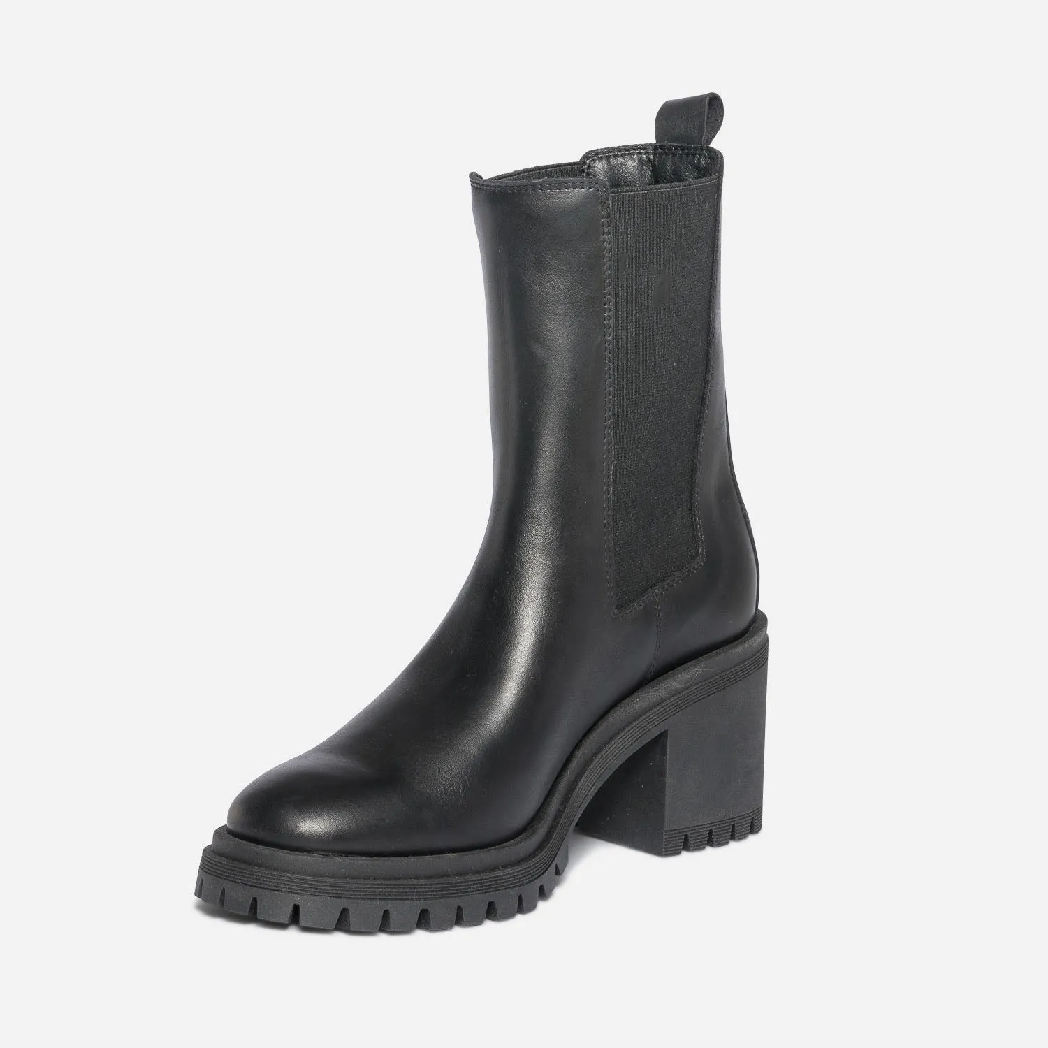 Chelsea boots TEXTO noir en cuir - Boots / bottines Femme | ERAM