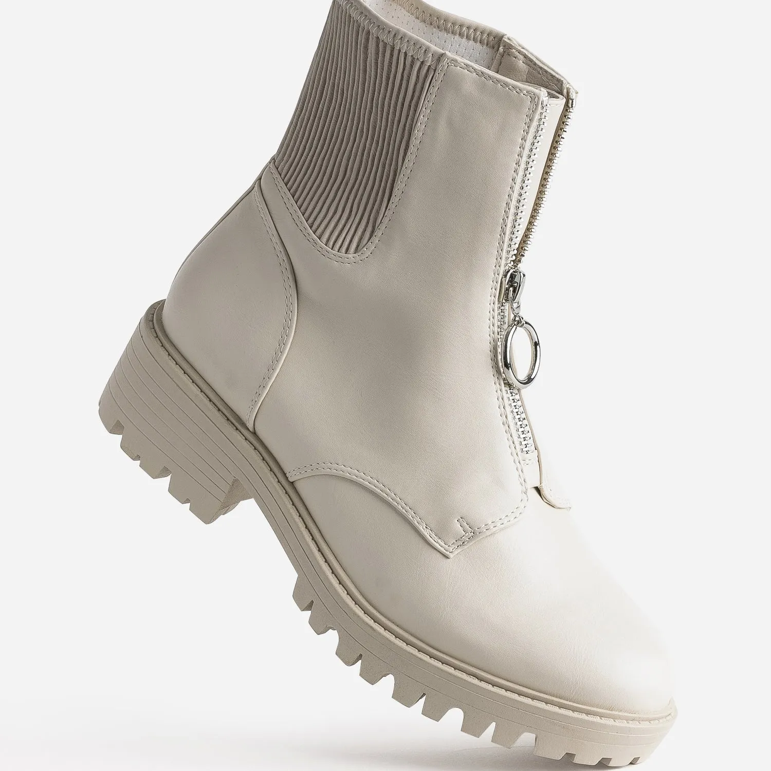 Chelsea boots TEXTO écru zippé - Boots / bottines Femme | ERAM