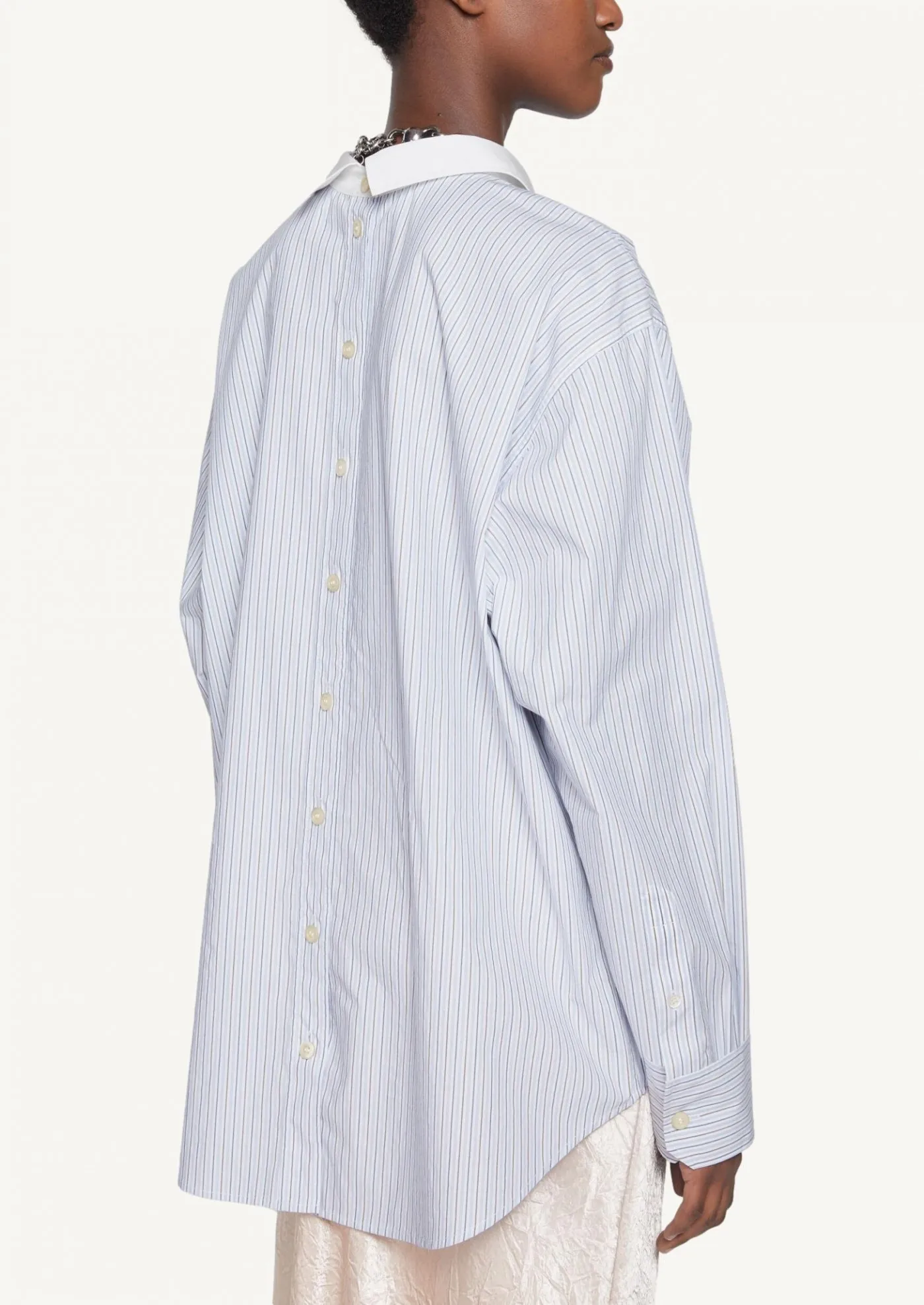 Chemise boutonnée à rayures bleu froid - Acne Studios