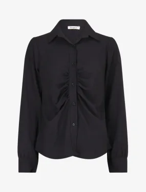 Chemise droite plissée - Noir