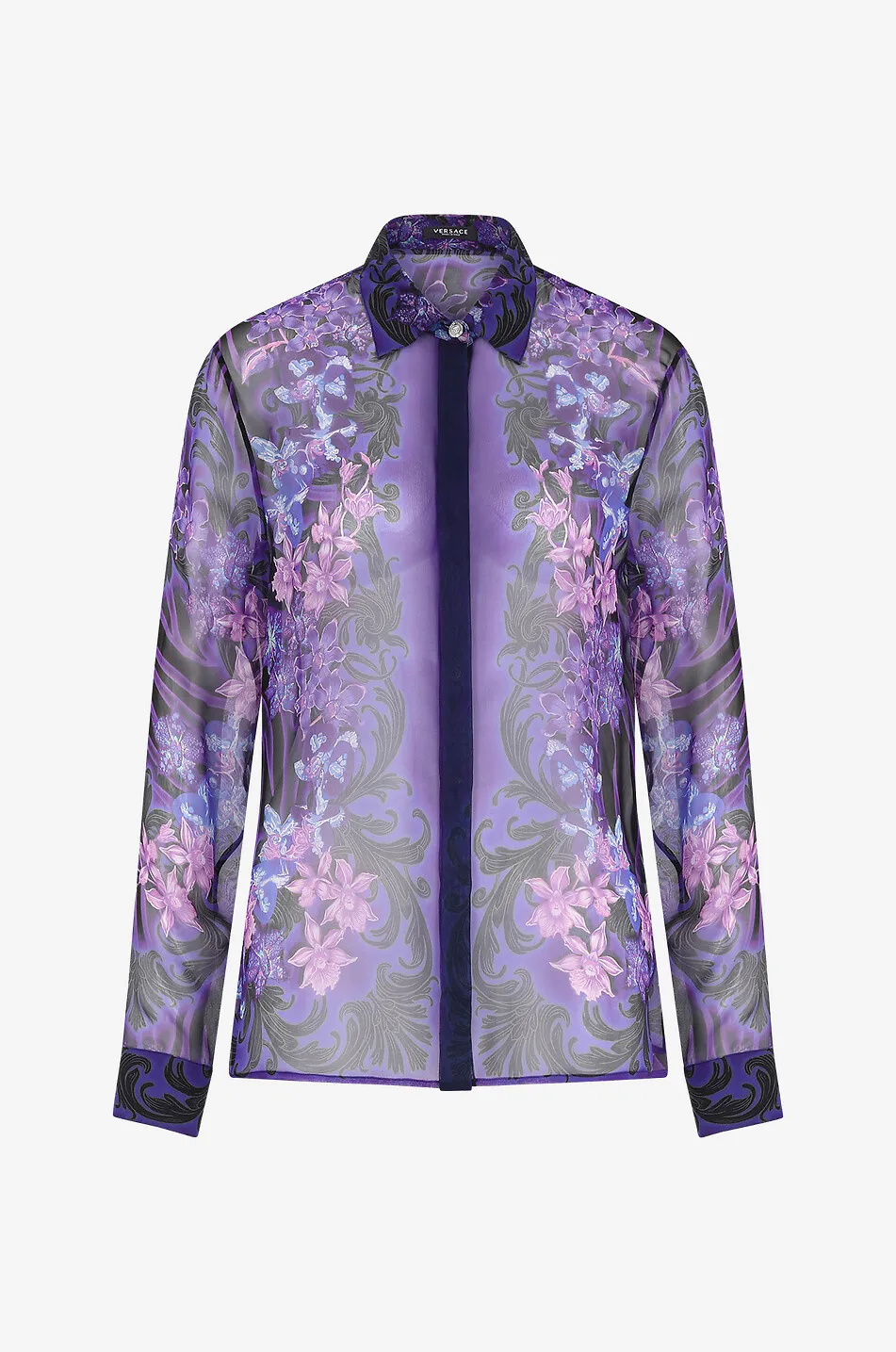 Chemise en mousseline de soie imprimée Orchid Barocco