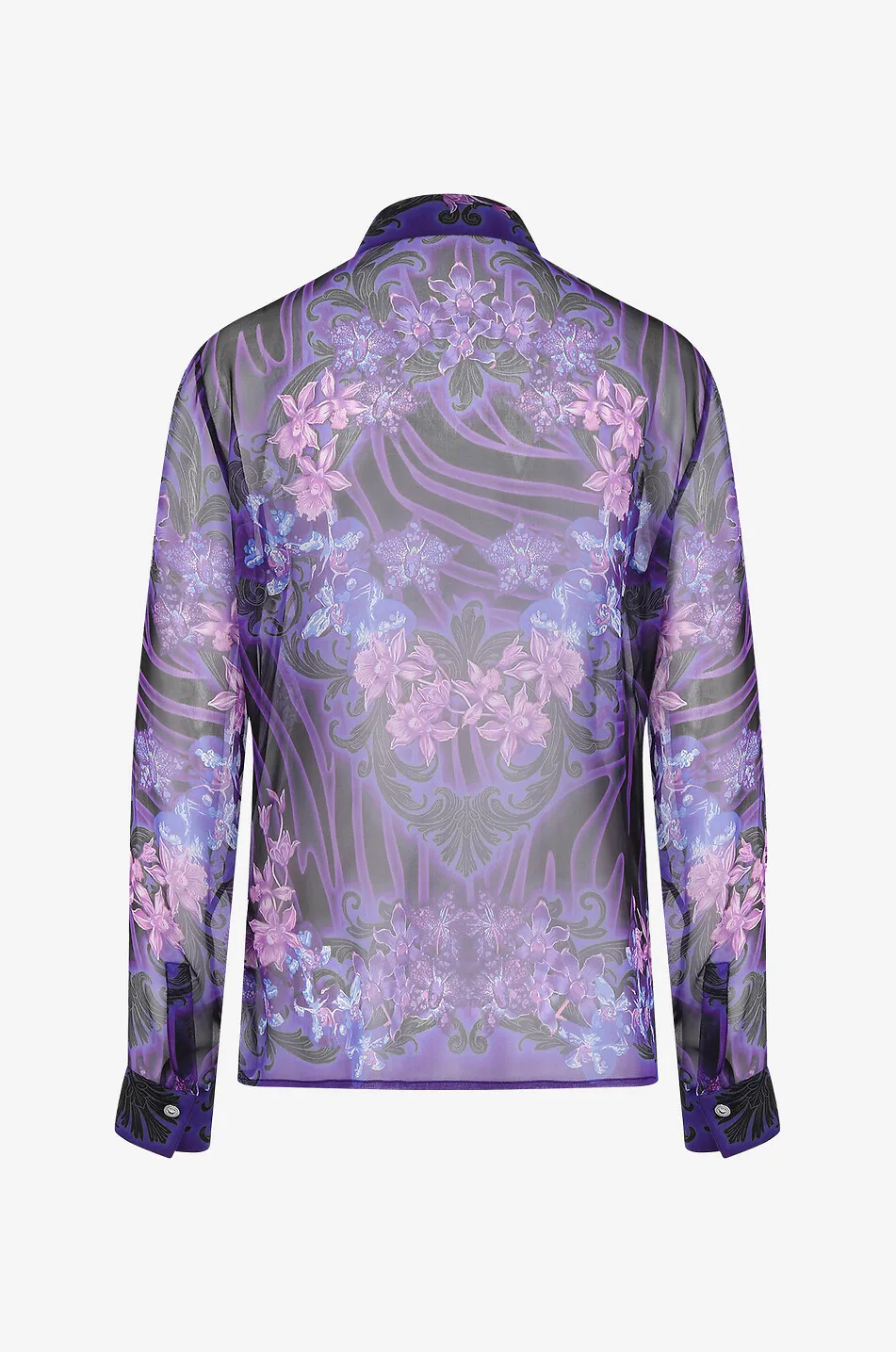 Chemise en mousseline de soie imprimée Orchid Barocco