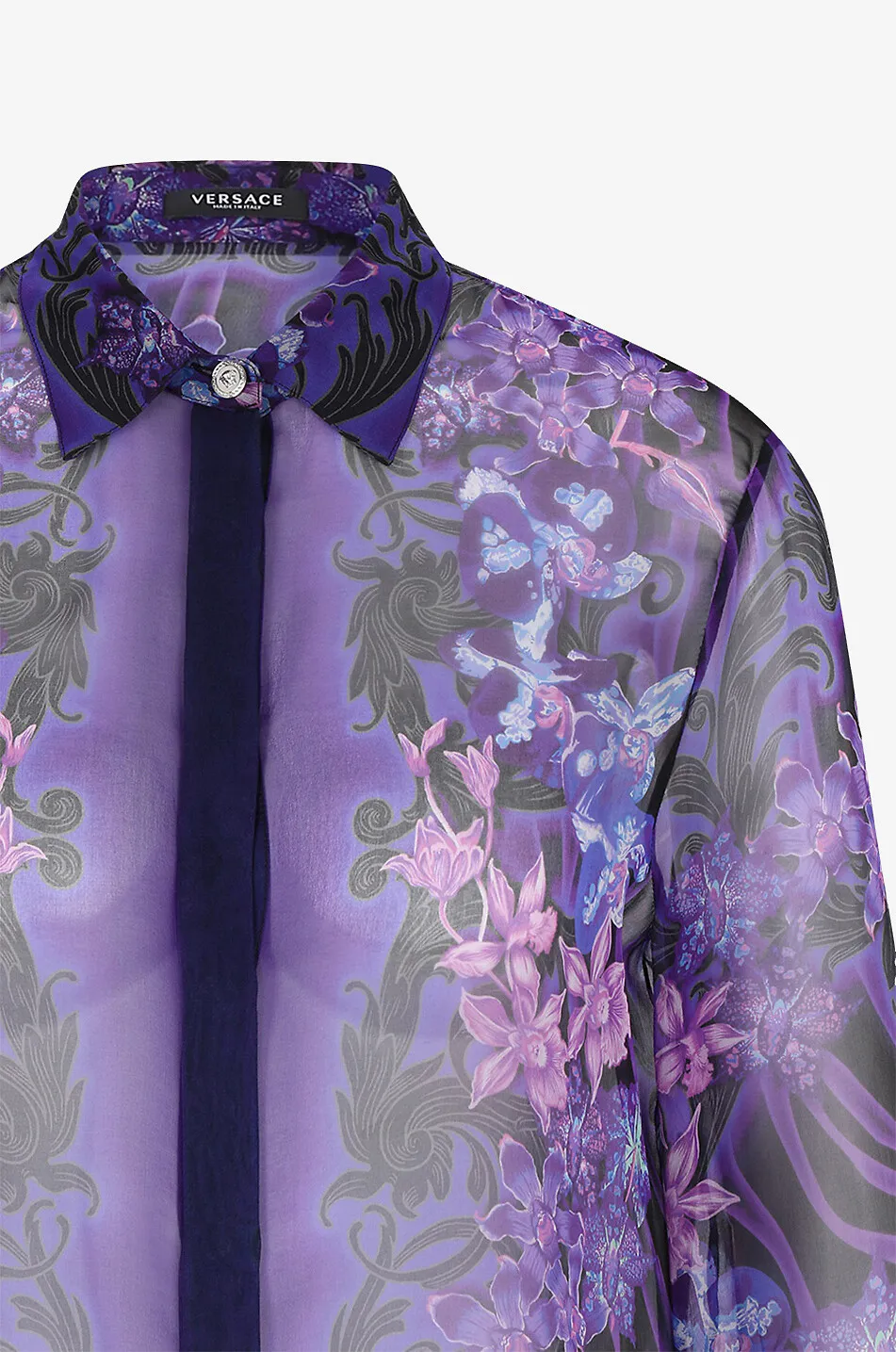 Chemise en mousseline de soie imprimée Orchid Barocco