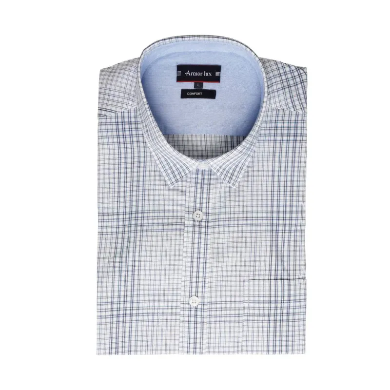 Chemise manches courtes à carreaux