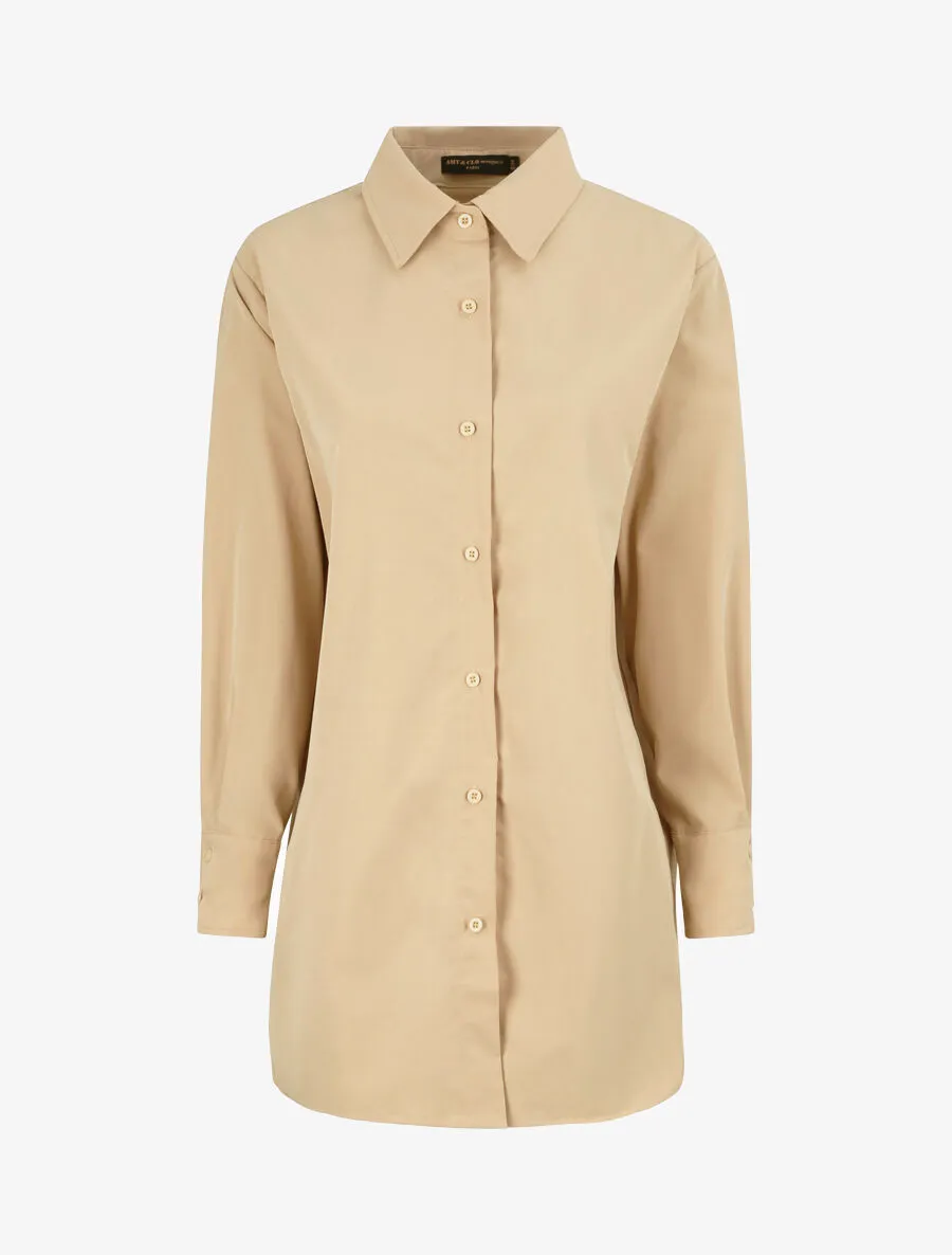 Chemise oversize coupe droite - Beige