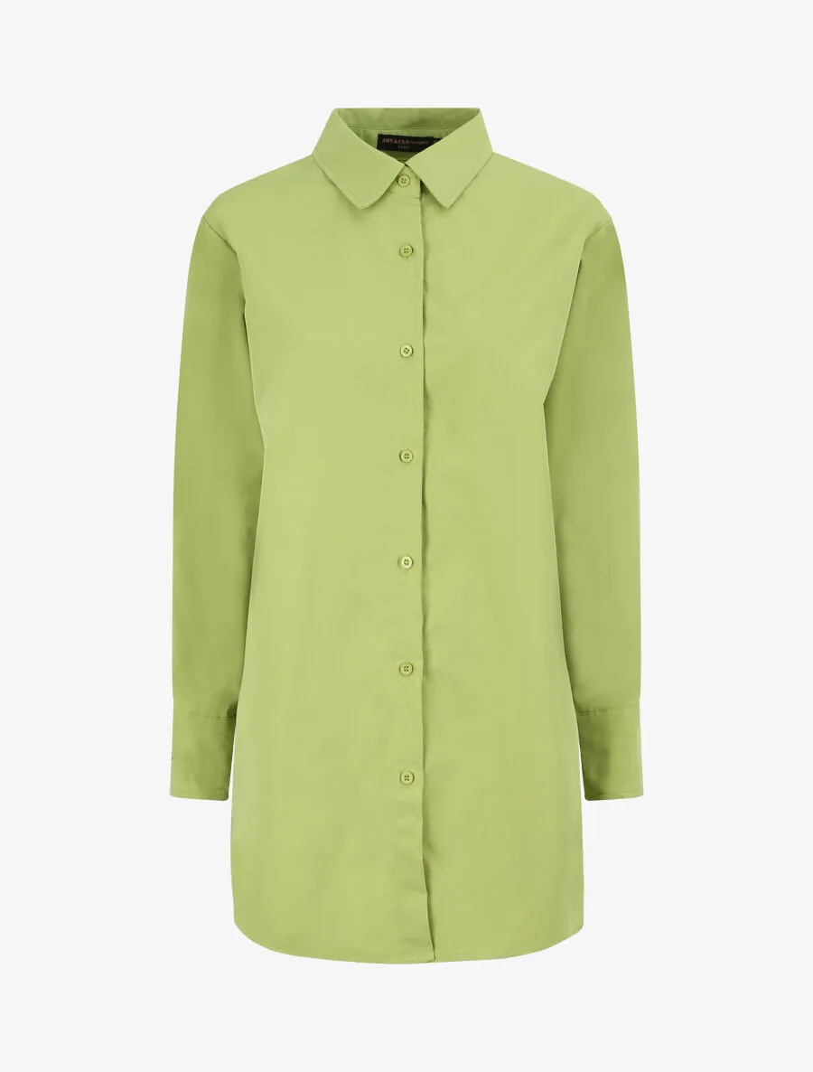 Chemise oversize coupe droite - Vert anis