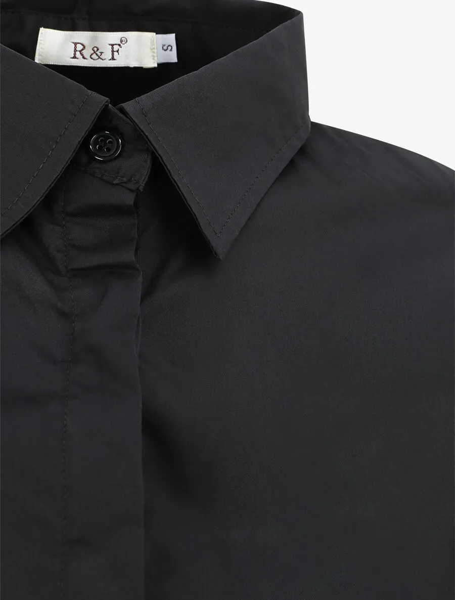 Chemise oversize uni - Noir