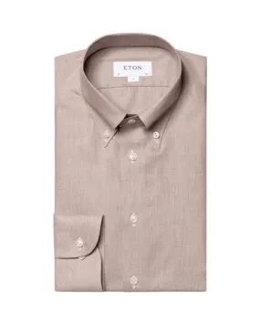 Chemise oxford maron