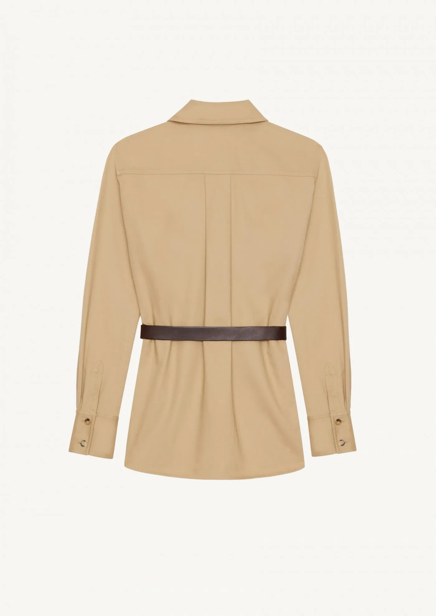 Chemise saharienne en drill de coton beige - Saint Laurent