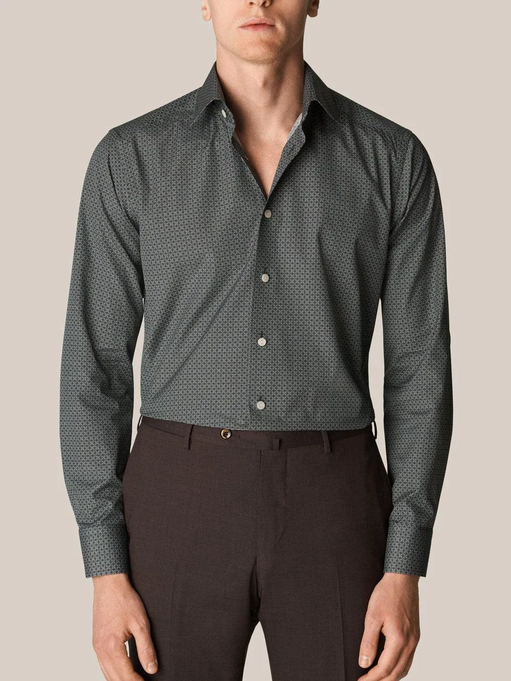 Chemise à motifs verte