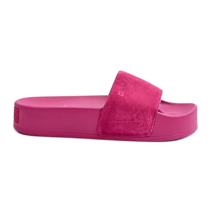 Claquettes en daim pour femmes sur la plateforme Big Star NN274A672 Fuchsia rose