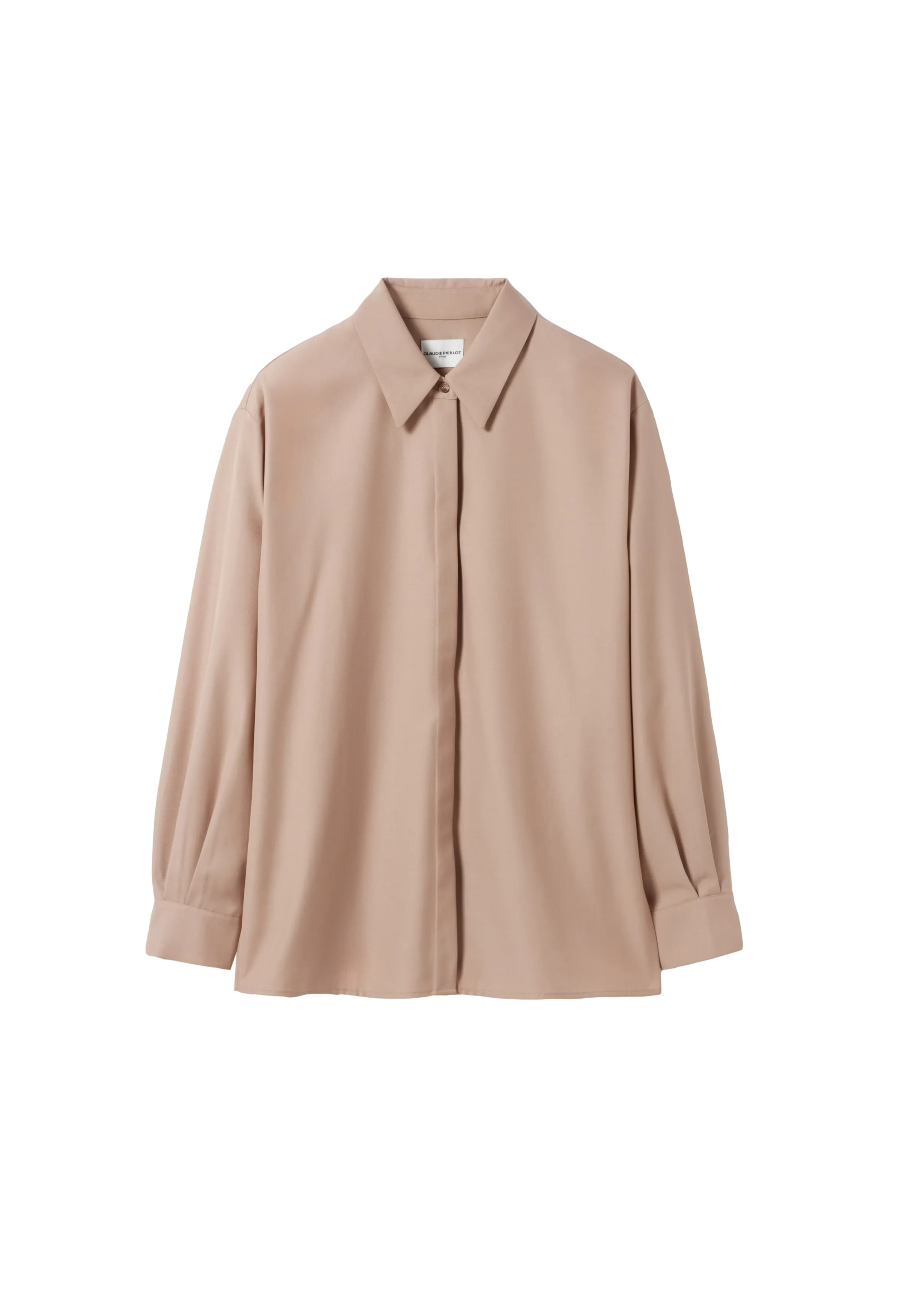 CLAUDIE PIERLOT  Chemise col classique droite satinée - Beige