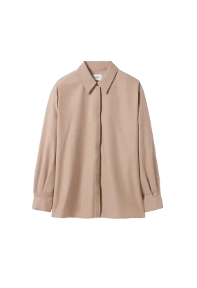 CLAUDIE PIERLOT  Chemise col classique droite satinée - Beige