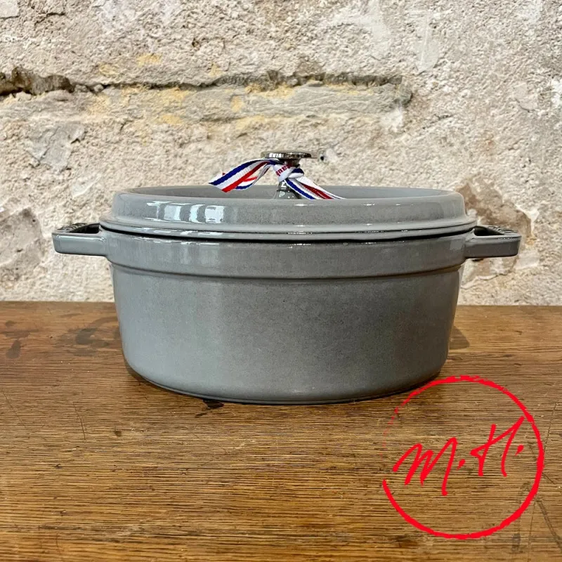 Cocotte en fonte ovale Gris graphite