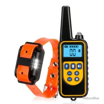 COLLIER DE DRESSAGE orange 1 chien ....800 METRES ...étanche et rechargeable