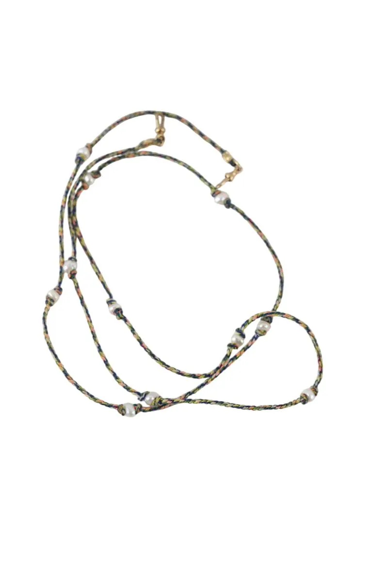 Collier de seconde main Marie Lichtenberg multicolore en tissu pour femme en très bon état.