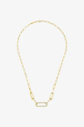 Collier en or jaune et diamants Maillon L