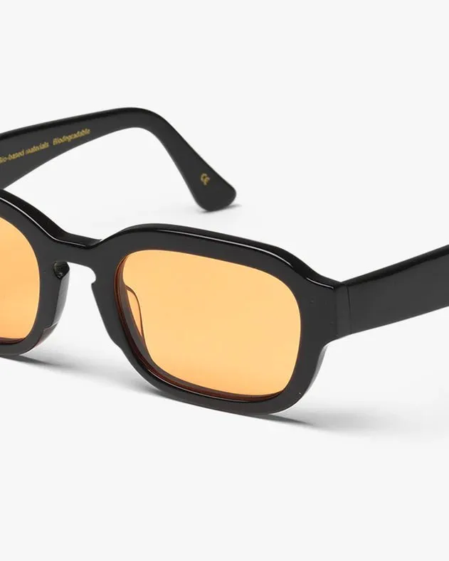 Colorful Standard - Sunglass 01 - Deep Black Solid/Orange - Lunettes de soleil