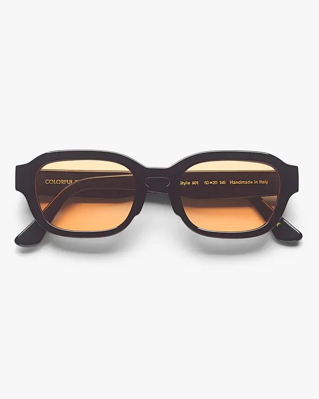 Colorful Standard - Sunglass 01 - Deep Black Solid/Orange - Lunettes de soleil