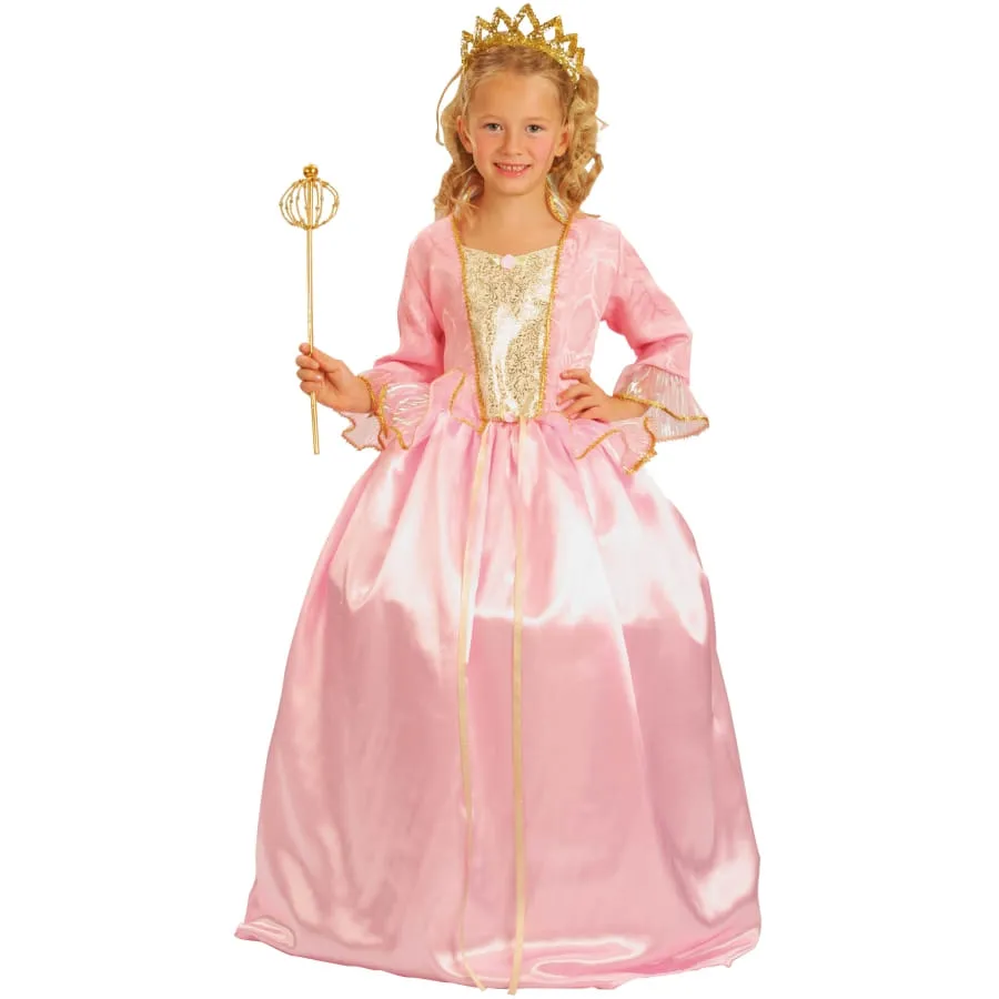 Costume de petite princesse rose coutures dorées