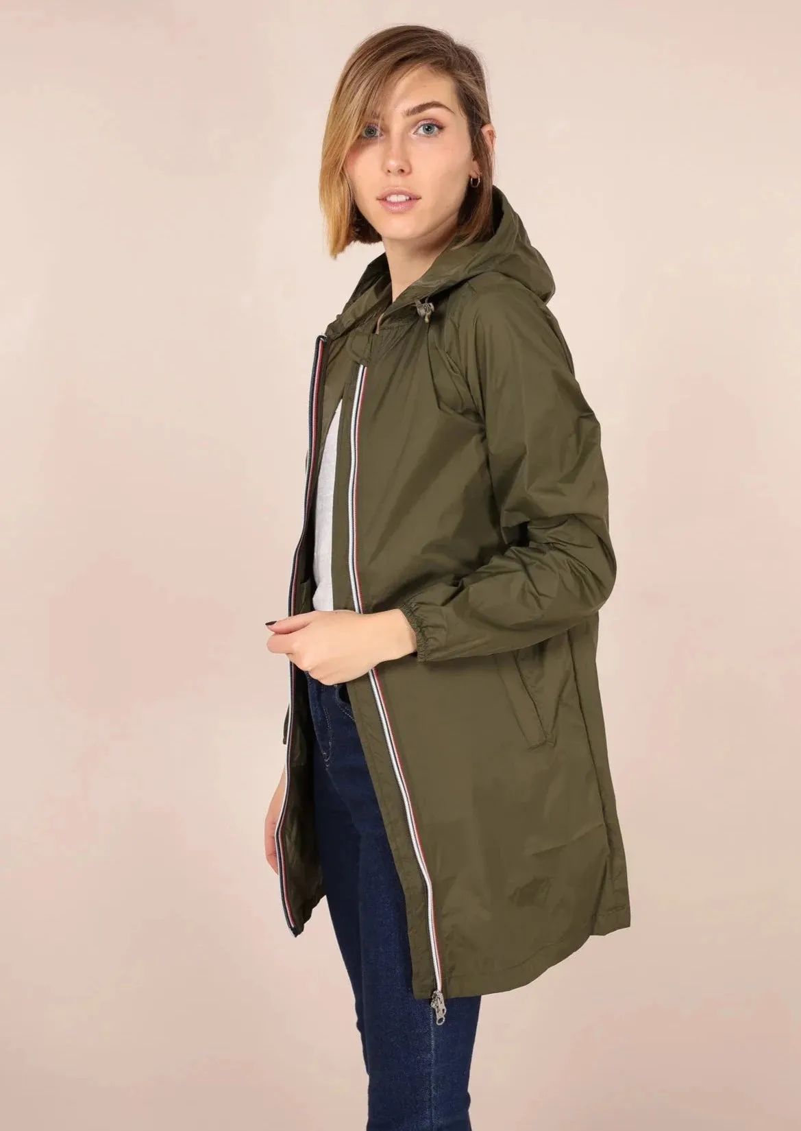 Coupe vent imperméable ANNA LONG léger - Kaki - Laura Jo