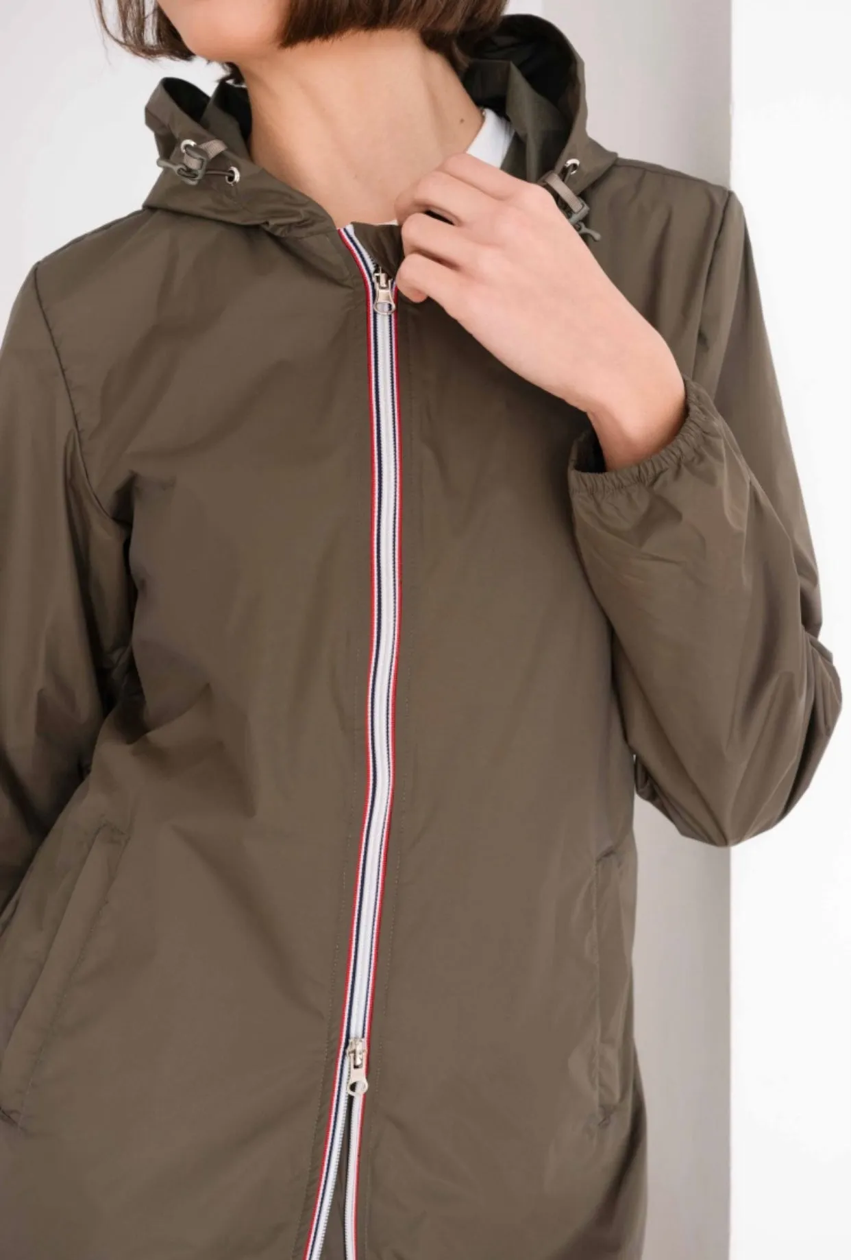 Coupe vent imperméable ANNA LONG léger - Kaki - Laura Jo