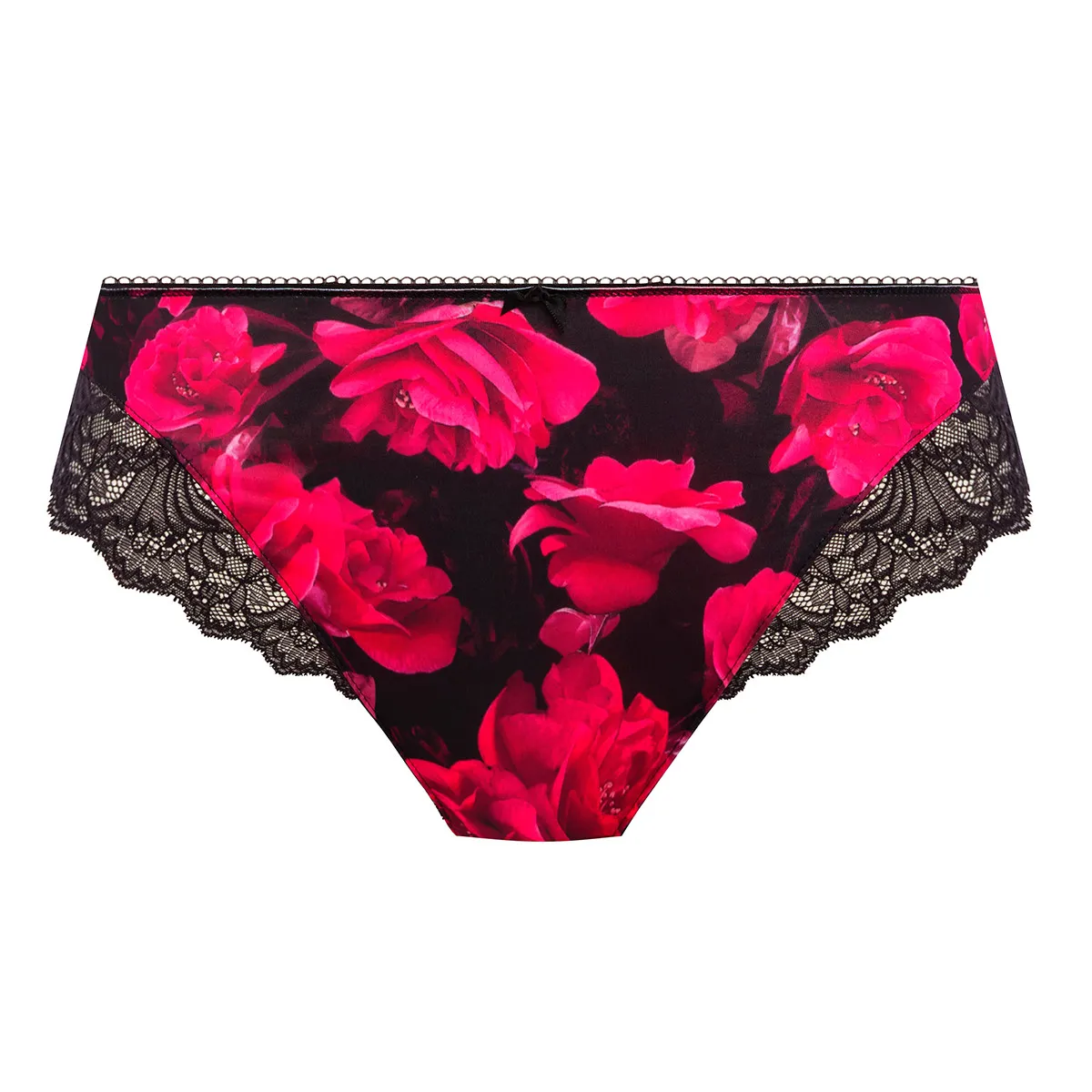 Culotte microfibre florale et dentelle Lucia noir de Fantasie