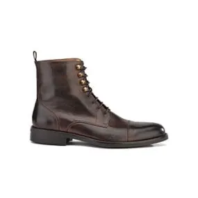 Derby boots homme à lacets Chocolat patiné Enfield Ii Gomme City