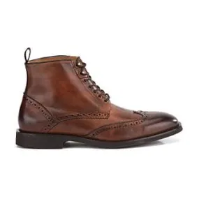 Derby boots homme à lacets Châtaigne patiné Charing Gomme City