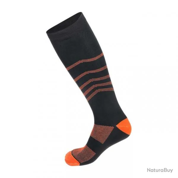 DOUBLE CHAUSSETTE NOIRE ET ORANGE NOIR 4346