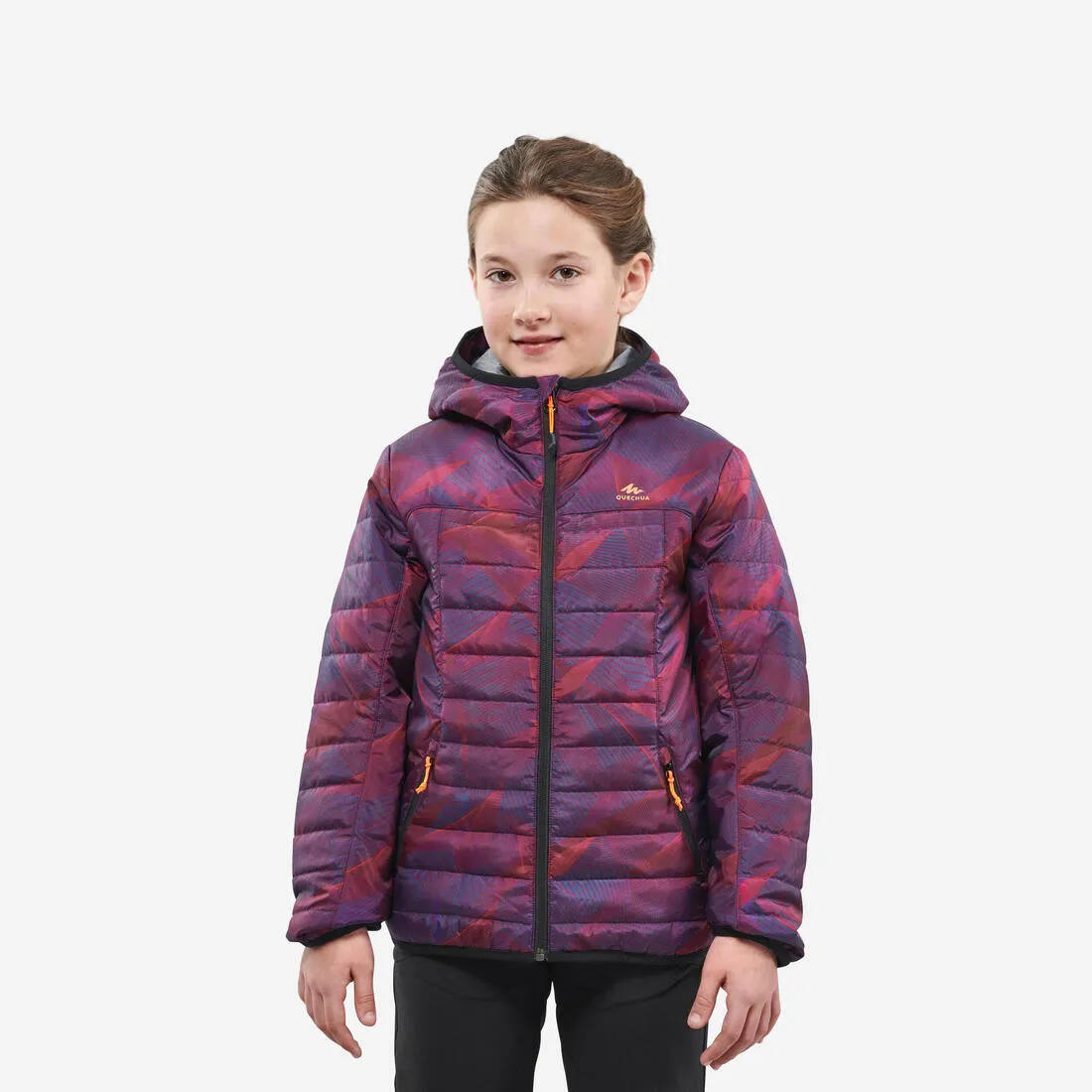 Doudoune  de randonnée enfant MH500 violet print  7- 15 ans