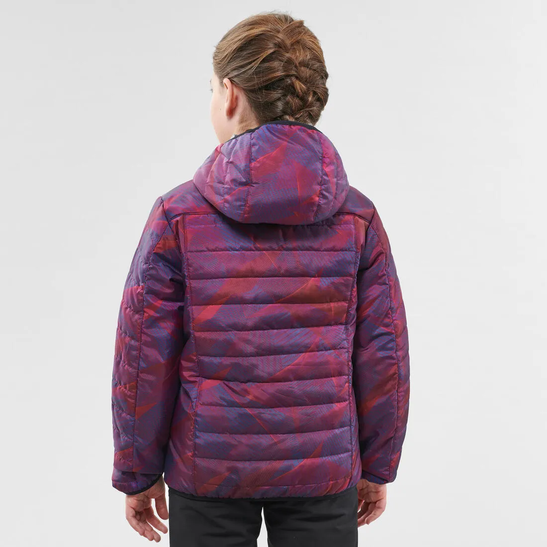 Doudoune  de randonnée enfant MH500 violet print  7- 15 ans