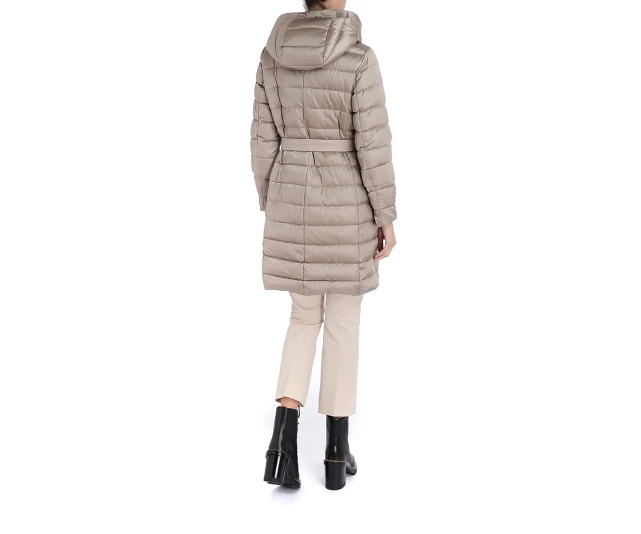 Doudoune  Max Mara Novef réversible en satin beige anti-goutte