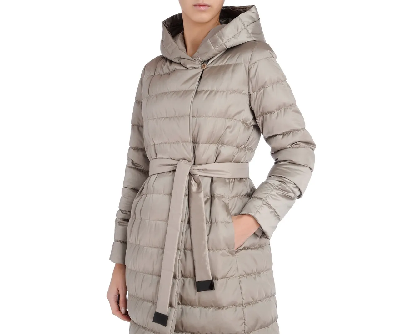 Doudoune  Max Mara Novef réversible en satin beige anti-goutte